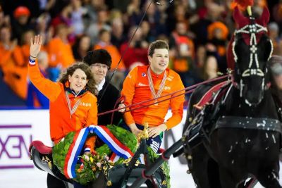 Ireen Wust en Sven Kramer